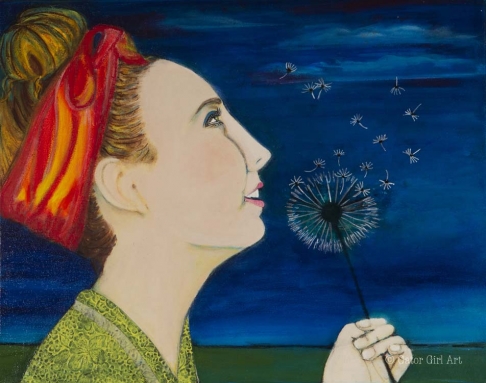 Dandelion Prayer by Nancy Wolfe Kimberly | Ink and Canvas Dandelion Prayer